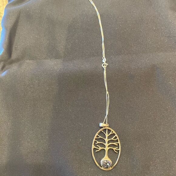 Tree of Life and light blue gemstone necklace - Picture 2 of 4